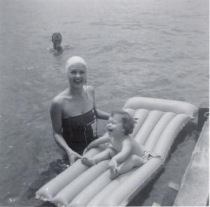 Mar 10, 2014 Mom and me circa 1960. Right after this photo was snapped I fell off the raft with my usual flair. My Dad handed the camera to his friend and dove in after me. He was successful in retrieving me unharmed.